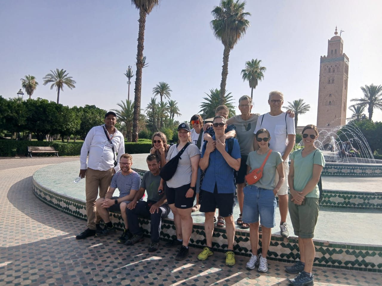 Group photo by the Koutoubia Mosque
