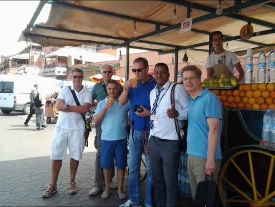 A refreshing stop at the orange juice stand